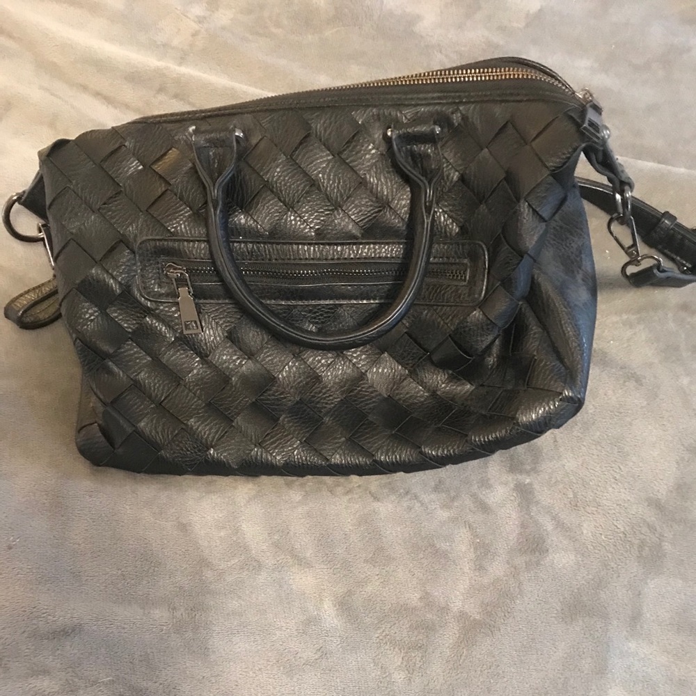 Black woven purse
